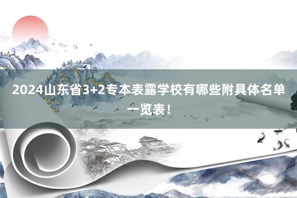 2024山东省3+2专本表露学校有哪些附具体名单一览表！