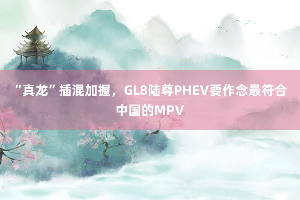 “真龙”插混加握，GL8陆尊PHEV要作念最符合中国的MPV