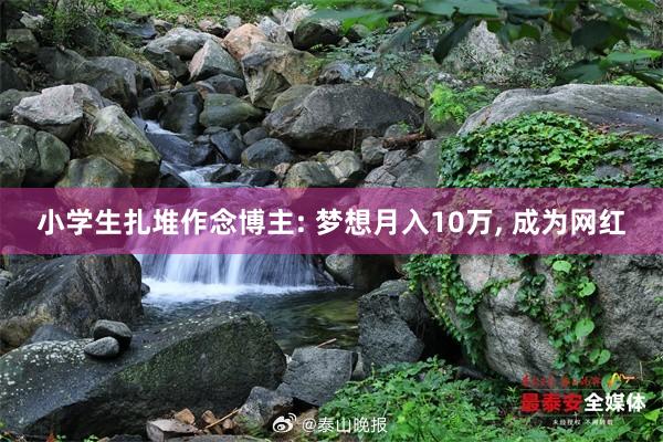 小学生扎堆作念博主: 梦想月入10万, 成为网红