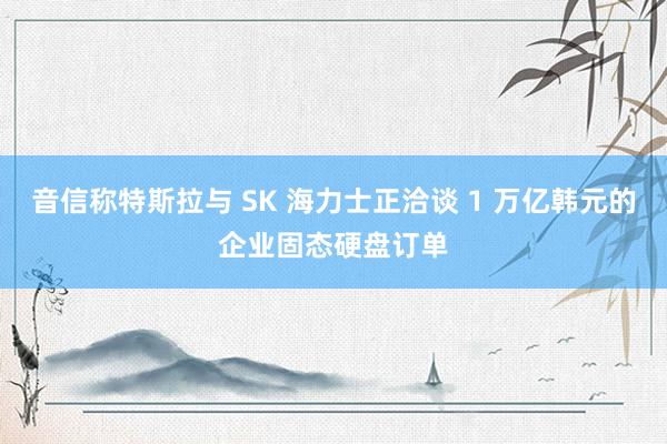 音信称特斯拉与 SK 海力士正洽谈 1 万亿韩元的企业固态硬盘订单