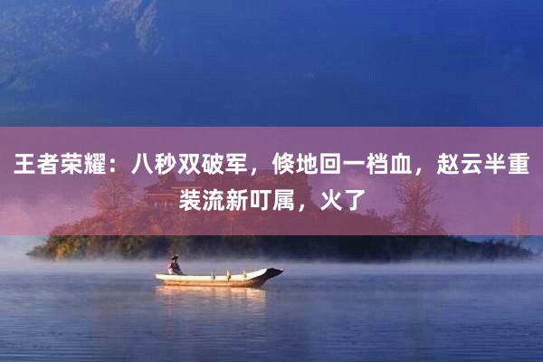 王者荣耀：八秒双破军，倏地回一档血，赵云半重装流新叮属，火了