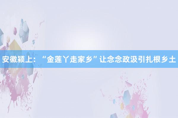 安徽颍上：“金莲丫走家乡”让念念政汲引扎根乡土