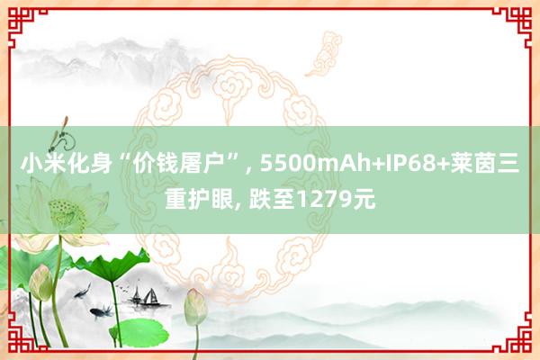 小米化身“价钱屠户”, 5500mAh+IP68+莱茵三重护眼, 跌至1279元